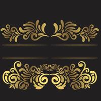 Gold vintage frames mega set in flat design. Bundle elements of abstract line classical vector