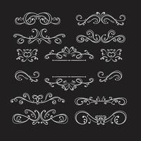 Retro vintage typographic design elements. Arrows, labels, ribbons, logos symbols, crowns, calligraphy swirls, ornaments and other. vector
