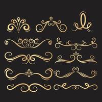 ornaments vignettes set floral elements for design invitations greeting cards, menu frames, and luxury logos vector