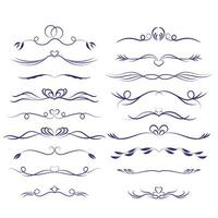 Set of artistic pen brushes. Hand drawn grunge strokes. vector