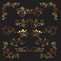 Set luxury ornamental elements collection vector