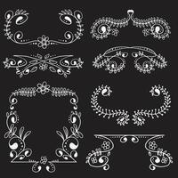 vintage borders. Collection of design elements for website, luxurious decoration and ornament in vintage traditional style. Cartoon fla vector