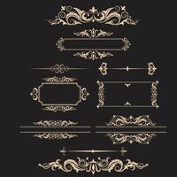 Classic ornament frame element, Vintage border illustration vector