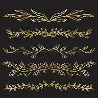 Vintage art deco luxury corner set. golden geometric template for borders and frames vector