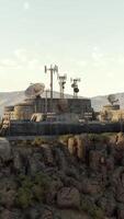 A futuristic military base bunker in a sci-fi setting video