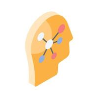 Brain simulation, artificial intelligence icon, premium vector