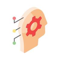 Brain simulation, artificial intelligence icon, premium vector