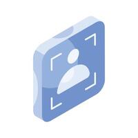 Well designed icon of user recognition, user scanning design vector