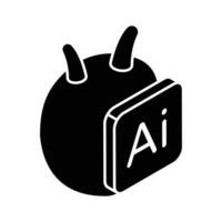 Creatively crafted isometric icon of ai robot, ready to use vector