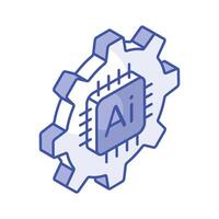 Microprocessor with gear concept icon of automation in modern style vector