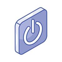 Grab this amazing isometric icon of power button, shutdown button vector