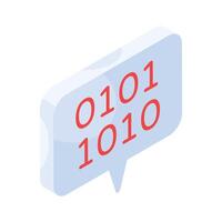 Binary Messages Icon design, Suitable for mobile apps vector