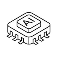 Download this isometric icon of ai processor, microprocessor vector