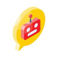 Online chat bot isometric icon in trendy style vector