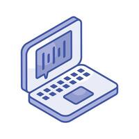 Voice message, voice notes isometric icon, easy to use and download vector