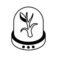 un isométrica icono de planta conservación en moderno estilo vector