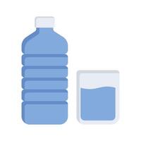 agua botella y vaso, plano editable diseño, Listo para prima utilizar vector