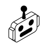 Creatively crafted isometric icon of ai robot vector