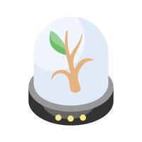 An isometric icon of plant conservation in modern style vector