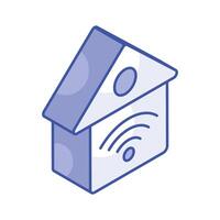 Artificial intelligence home isometric design, smart home icon vector