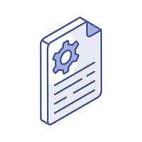 An isometric icon of file management, easy to use and download vector