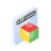 Grab this beautifully design isometric icon of 3d modeling vector