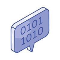 Binary Messages Icon design, Suitable for mobile apps vector