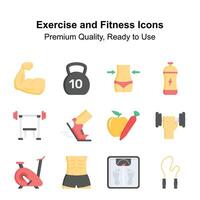 Get your hands on this beautifully designed exercise and fitness icons set vector
