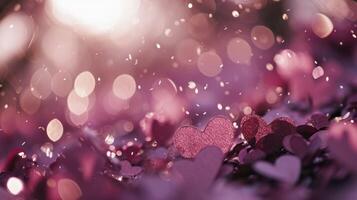 Soft Glittering Hearts Showered in Mist photo