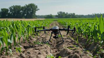 drones gathers data to assess soil composition and nutrient level photo