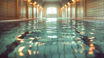 Swimming pool , The photography is in the style of high resolution , photo