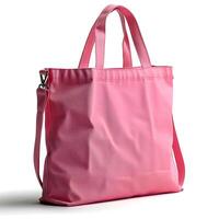 Eco Friendly Pink Canvas Tote Bag on White Background. Design Template for Mock-up , photo