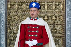 Rabat Morocco Africa February 18 2024 Moroccan Royal Guard. Rabat, Morocco. photo