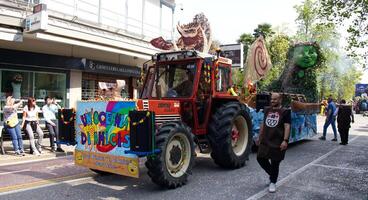 Abano Terme, Padova Italy April 7, 2024 Abano Street Carnival, live event featuring carnival parades, music, dance, and entertainment for all ages. Oceania carnival float. photo