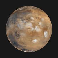 Mars orbiting in outer space photo