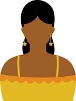 African Woman Avatar in Flat Design. Isolated Illustration on White Background. vector