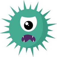 Cute Bacteria and Virus Character Illustration. Isolated on White Background vector