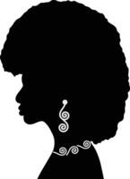 Women Black History Month Silhouette. Isolated on White Background vector