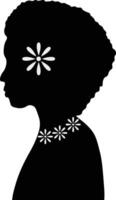 Women Black History Month Silhouette. Isolated on White Background vector