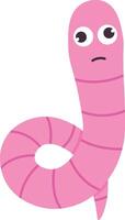Earthworm Cartoon Character with Face Expression. Isolated Icon vector