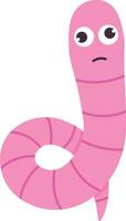 Earthworm Cartoon Character with Face Expression. Isolated Icon vector