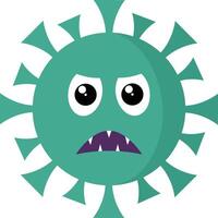 Cute Bacteria and Virus Character Illustration. Isolated on White Background vector