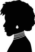 Women Black History Month Silhouette. Isolated on White Background vector