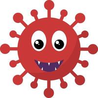 Cute Bacteria and Virus Character Illustration. Isolated on White Background vector