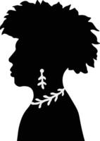 mujer negro historia mes silueta. aislado en blanco antecedentes vector
