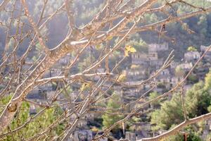 uno de el más popular abandonado lugares - pueblo kayakoy. oludeniz, fethiye, pavo. foto