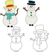 Snowman Clipart for Lovers of Winter Season. This Winter Theme Snowman Suits Christmas Celebration vector