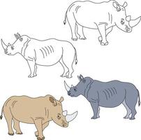 Rhino Clipart. Wild Animals clipart collection for lovers of jungles and wildlife. This set will be a perfect addition to your safari and zoo-themed projects. vector