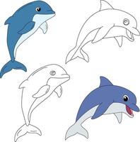 Dolphin Clipart. Aquatic Animal Clipart for Lovers of Underwater Sea Animals, Marine Life, and Sea Life vector