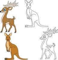 Kangaroo and Deer Clipart. Wild Animals clipart collection for lovers of jungles and wildlife. This set will be a perfect addition to your safari and zoo-themed projects vector